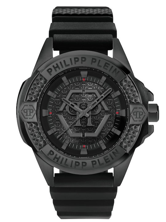 Philipp Plein Men's Watch 45mm Battery with Black Rubber Strap