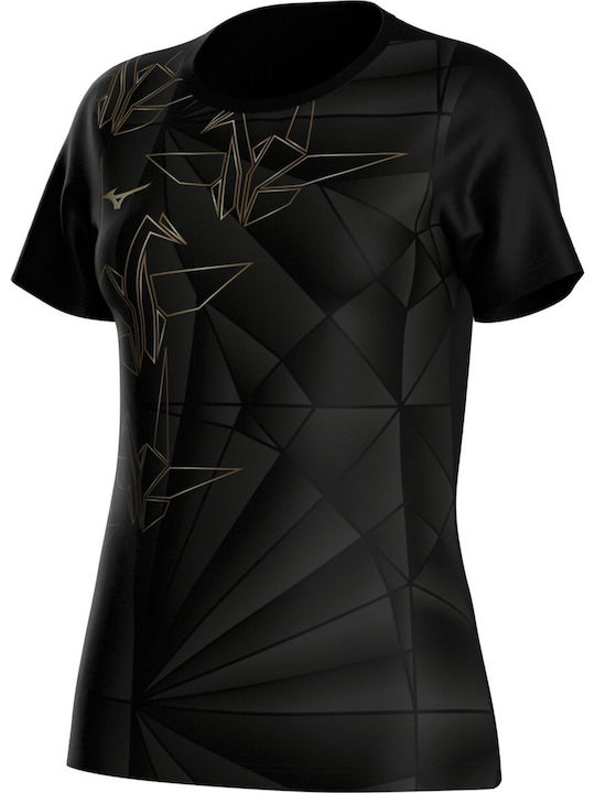 Mizuno Dryaeroflow Tricou Damă Uscare Rapidă Negru