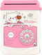 Piggy Bank Girls Flippy Savings Piggy Box Simple Piggy Bank Key Access 17 X 11.5 X 10 Cm 400 Gr Alb Roz