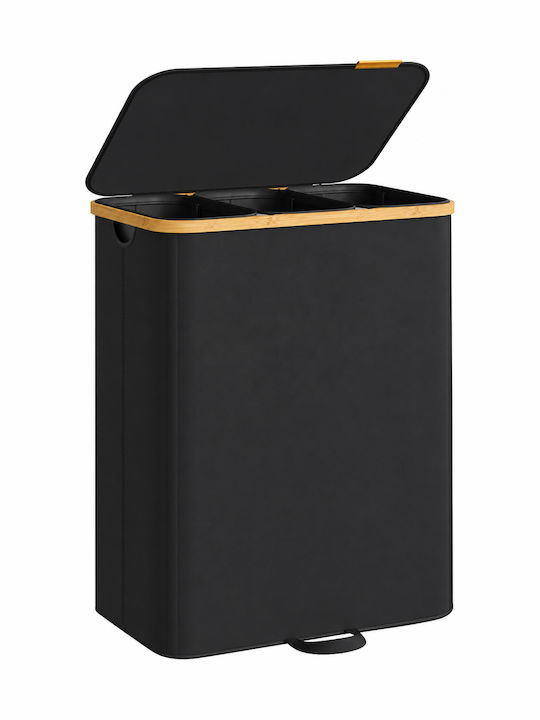 Songmics Coș de rufe din țesătură 170 l cu capac 60x39x75 cm Negru
