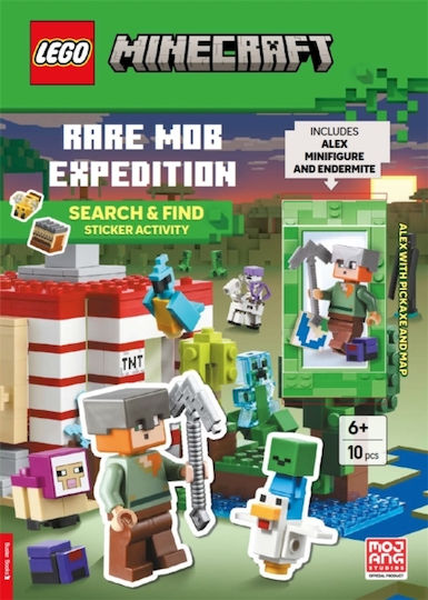 Lego® Minecraft: Rare Mob Expedition – Search & Find Sticker Activity Book (with Alex Minifigure, Endermite, Pickaxe And Map) - Michael O'mara Books Ltd - Paperback / Softback