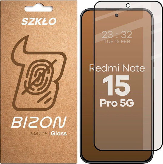 Bizon Glass Mat Folie Protectie Ecran Tempered Glass Compatibil Xiaomi Redmi Note 15 Pro 5G Negru