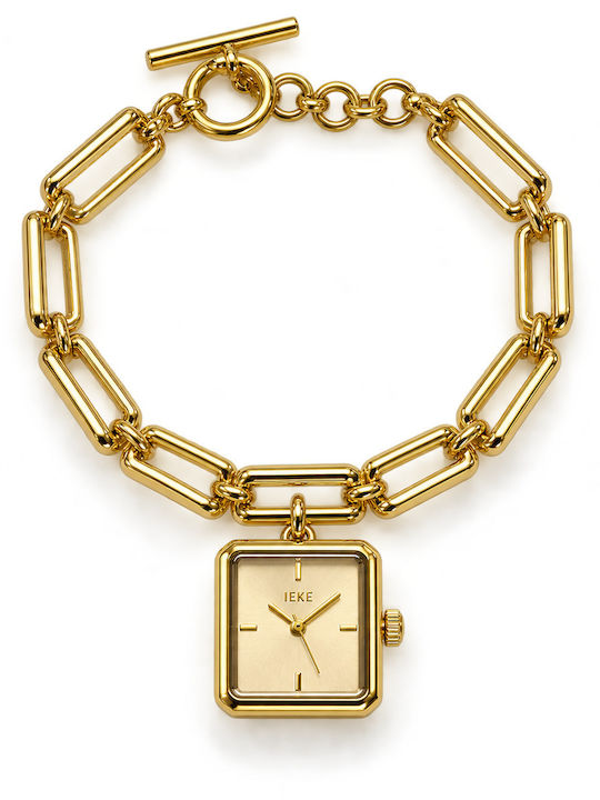 Ieke Damenuhr Batterie mit Gold Metallischem Armband
