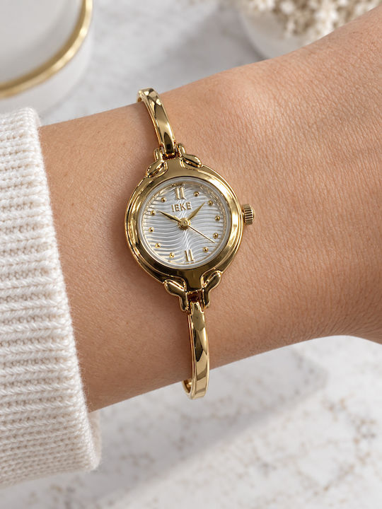 Ieke Damenuhr Batterie mit Metallarmband Gold/Silber