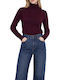 Damen Bluse Rollkragenpullover Lila