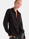 Attrattivo Damen Bluse mit V-Ausschnitt Braun