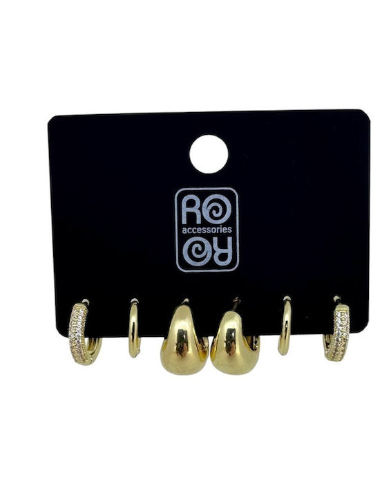 Ro Accessories Earrings Hoops Set 3 Pairs 8-10-...