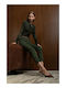 Women's Fabric Trousers Green 27005-4-Green