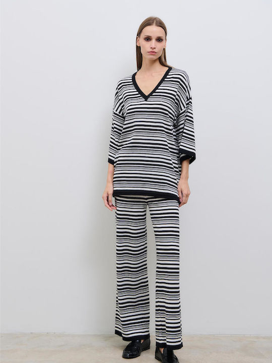 Damenhose Gestreift Schwarze