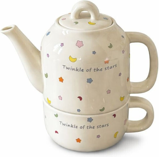 Ceainic cu cană Ceramică Albă