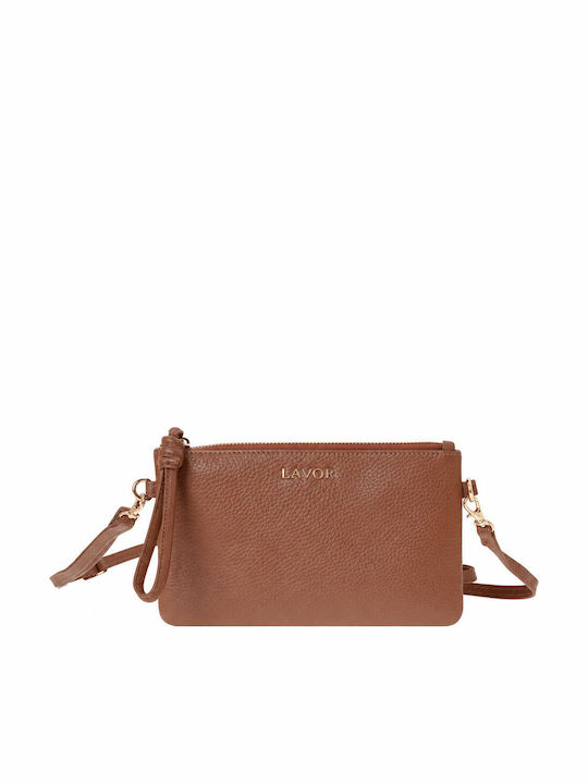Lavor Leder Damen Schultertasche Braun
