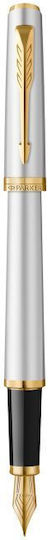 Parker Chrome Gt Fpen Pană de Scris Medium Argintiu cu Cerneală Albastră