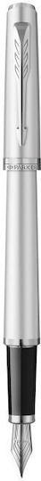 Parker Chrome Ct Fpen Füllfederhalter Medium Silber mit Blau Tintenfarbe