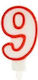 Geburtstagskerzen Nummer 9 in Roter Farbe
