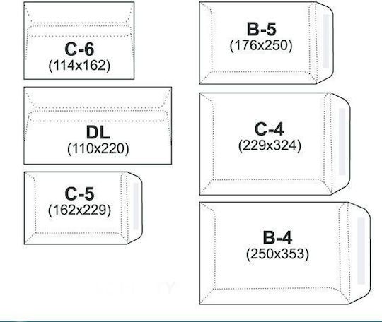 NC Koperty Set Mailing Envelopes With Window 25 Pieces White