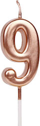 Lumânare De Tort Flippy Număr 9 Design Petrecere 4.5 X 2.5 Cm Parafină Rose Gold Lumânare De Tort Flippy Număr 9 Design Petrecere 4.5 X 2.5 Cm Parafină Rose Gold