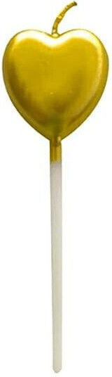 Cake Kerze Flippy Herz Modell Party 8.5 X 3 Cm Gold