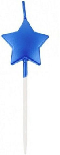 Lumânare De Tort Flippy Model Stea Petrecere 8.5 X 3.2 Cm Albastră