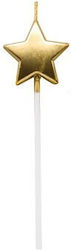 Cake Candle Flippy Star Model Party 8.5 X 3.2 Cm Gold