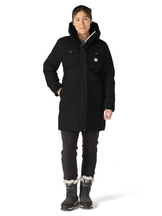 Carhartt Jachetă Parka de damă pentru iarnă Negru