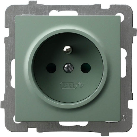 Ospel Priză Electrică Simplă Încastrată Verde 10 Bucăți