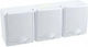 PAWBOL Triple Power Socket Waterproof with Lid White 3 Pieces