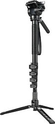 SmallRig 6624 Monopied din aluminiu cu 5 secțiuni și cap video SmallRig 6624 Monopied din aluminiu cu 5 secțiuni și cap video