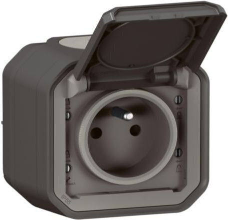 Legrand Plexo Single Power Socket Automatic Terminals Waterproof Grey