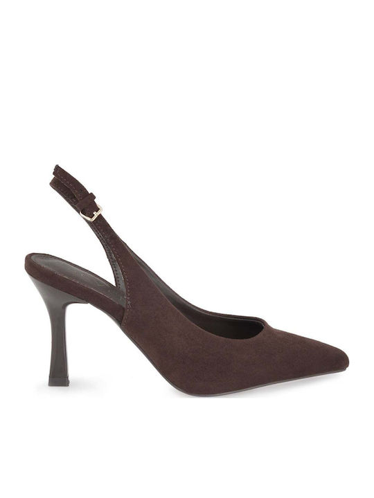Wildleder Pumps mit Hohem Absatz Braune