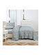 Liolios Home Fedra Double Bed Sheets Set 245x270cm Light Blue 4 Pieces