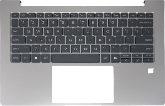Tastatură Laptop Keyboard Palmrest Hp Elitebook 640 G11 Eb640g11 N97244-001 N97245-001 N97246-001 4bx8vtatp30 4bx8vtatp60 US Retroiluminat Argintiu Κωδ.41290uspalmblsil