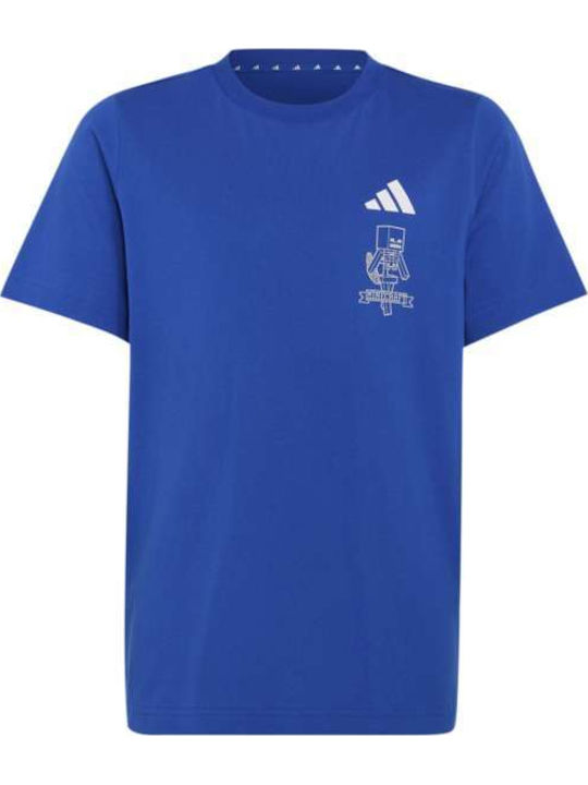 adidas Kinderoberteile T-Shirt Blau Minecraft