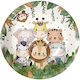 Set 10 Farfurii De Unică Folosință Flippy Jungle Print Carton 22 Cm Verzi