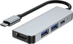 Tech-Protect v2 Hub mit 4 Anschlüssen mit USB-C Verbindung Grau Tech-Protect v2 Hub mit 4 Anschlüssen mit USB-C Verbindung Grau