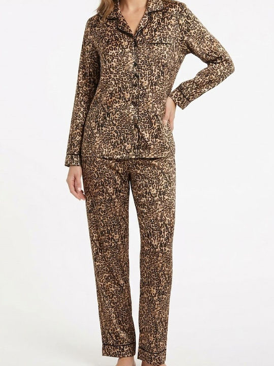 Lovelx Homewear Set Pijamale Dama De Iarnă Bej