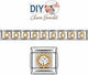 Ατσάλινα Στοιχεία Diy Βραχιολιού Λευκό Στρας
