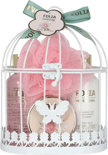 Folia Professional Metal Cage White Musk Hautpflege-Set für Körperreinigung 5 Stück