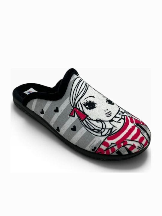 Anatomische Damen Hausschuhe Grau