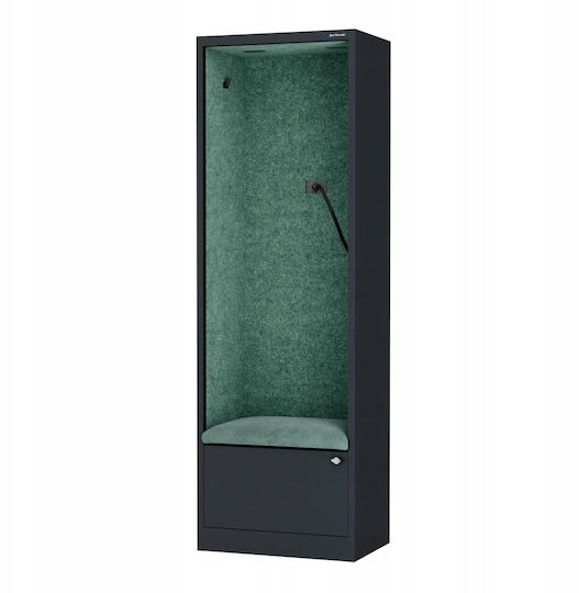 Cabină Acustică Jan Nowak Sally Mentalbox 600 Mm Corp Antracit Scaun Verde