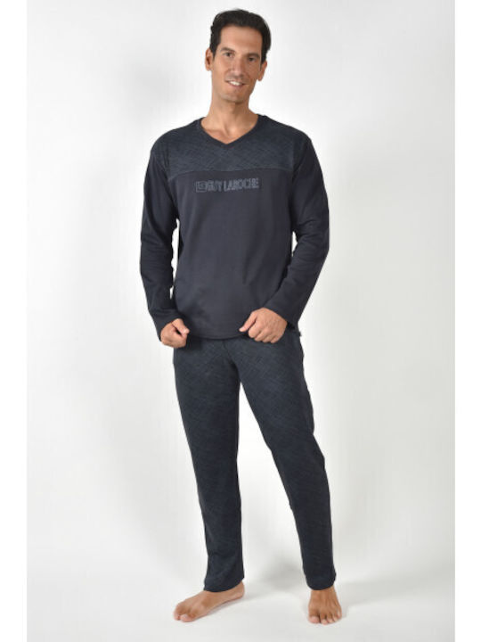 Guy Laroche Pijama de Iarnă în Carouri pentru Bărbați Neagră Guy Laroche Pijama de Iarnă în Carouri pentru Bărbați Neagră