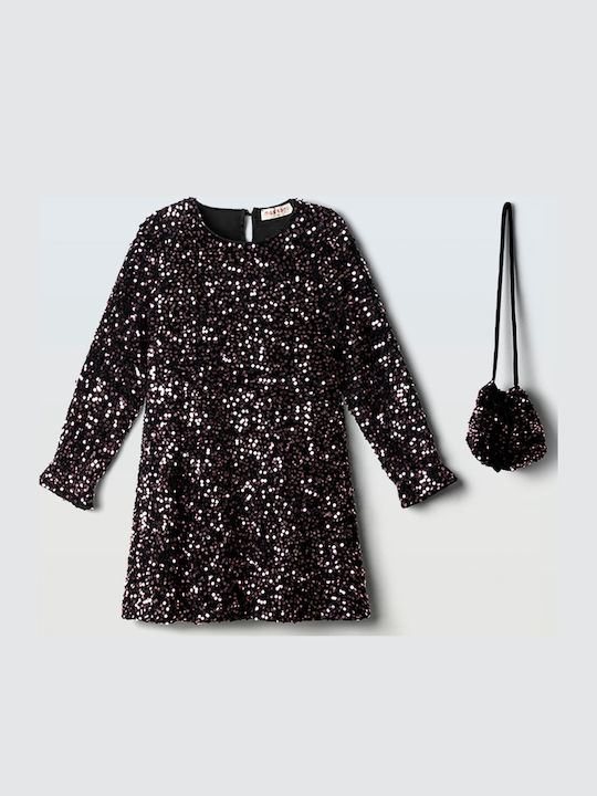 Rochie de fete din catifea vinete