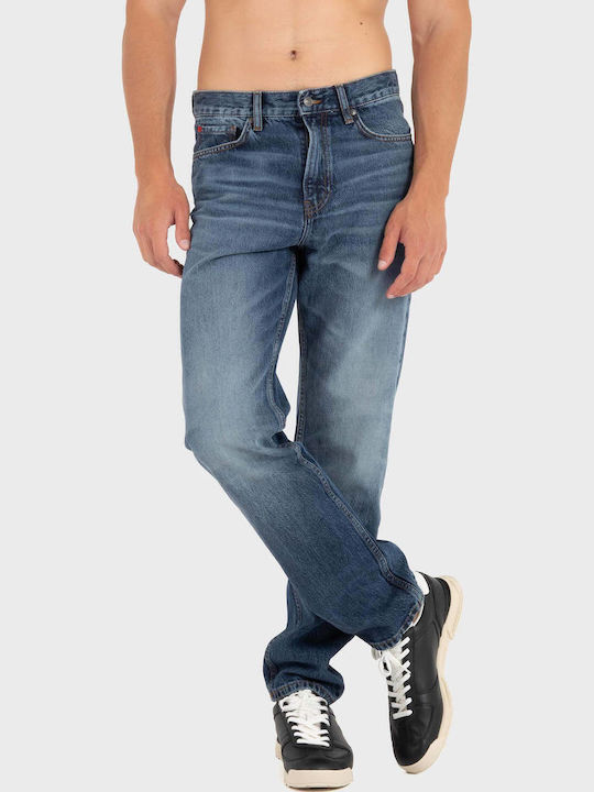 Men's Jeans Pants Relaxed Fit Medium Aged Denim