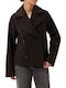 Women's Half Coat Brown with Buttons