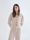 Women's Beige Coat with Buttons