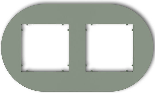 Karlik Wechselrahmen Für Schalter 2 Positionen Horizontaler Platzierung In Grüner Farbe 61MRTO-2
