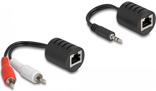 DeLock Convertor Ethernet masculin la 3.5mm / RCA 2x masculin Roșu 2 bucăți