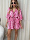 Damen Jumpsuit Kurze Hosen Fuchsia