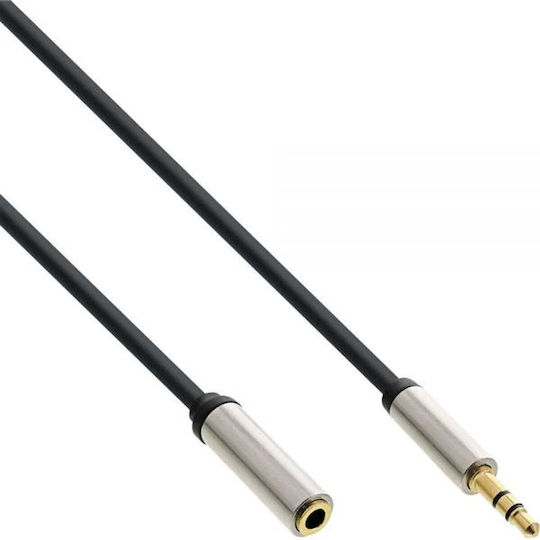 InLine Audio Cable 3.5mm Male - 3.5mm Female Silver 10m with Gold Plated Terminals 99230