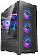 PCCOOLER ME200 Mesh Gaming Middle Tower Carcasă PC cu Deschidere Laterală și Iluminare ARGB Negru