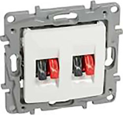 Legrand Διπλή Πρίζα Ηχείων Λευκή Niloe 764581